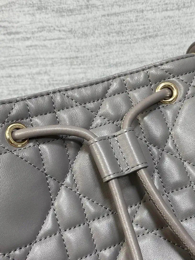 Dior Small D-Motion Bag Macrocannage Lambskin M2851 Gray