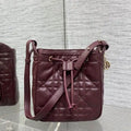 Dior Small D-Motion Bag Macrocannage Lambskin M2851 Wine Red