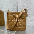Dior Small D-Motion Bag Macrocannage Lambskin M2851 Caramel