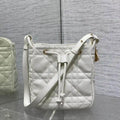 Dior Small D-Motion Bag Macrocannage Lambskin M2851 White