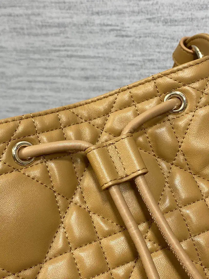 Dior Small D-Motion Bag Macrocannage Lambskin M2851 Caramel