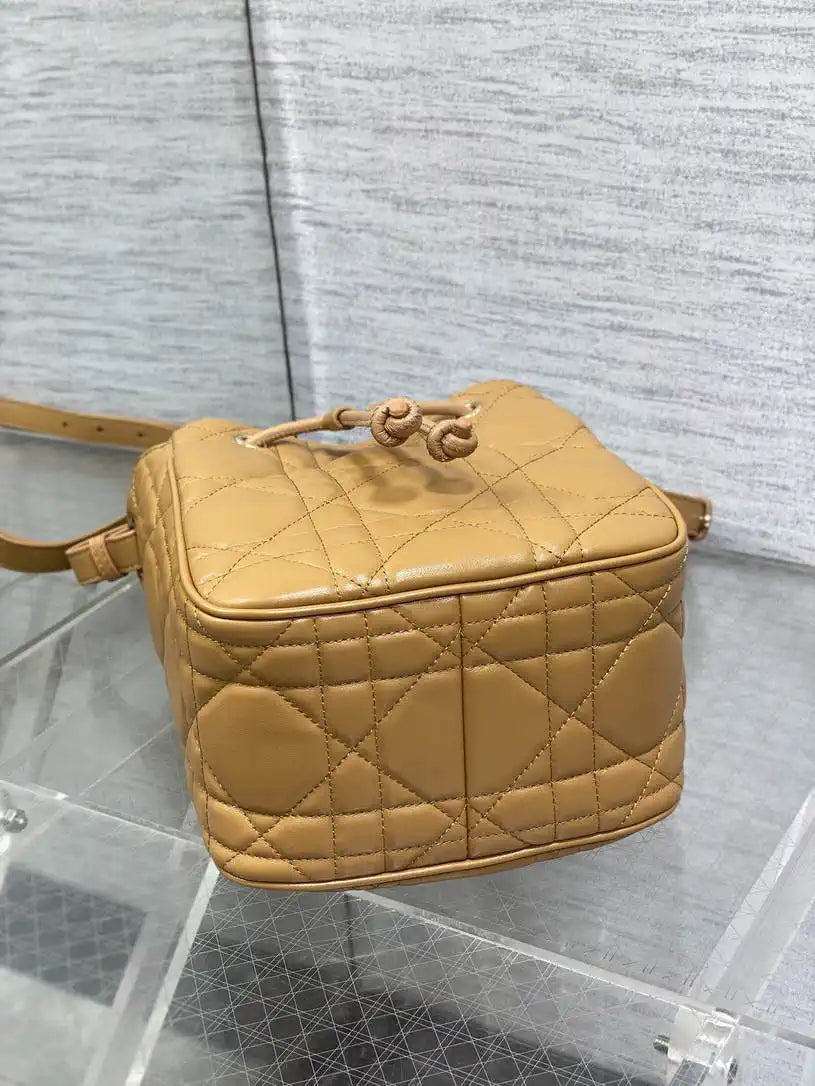 Dior Small D-Motion Bag Macrocannage Lambskin M2851 Caramel