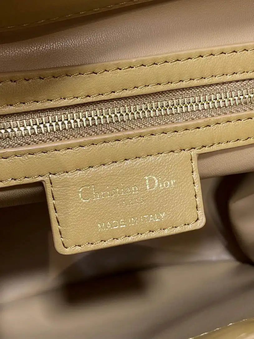 Dior Small D-Motion Bag Macrocannage Lambskin M2851 Caramel
