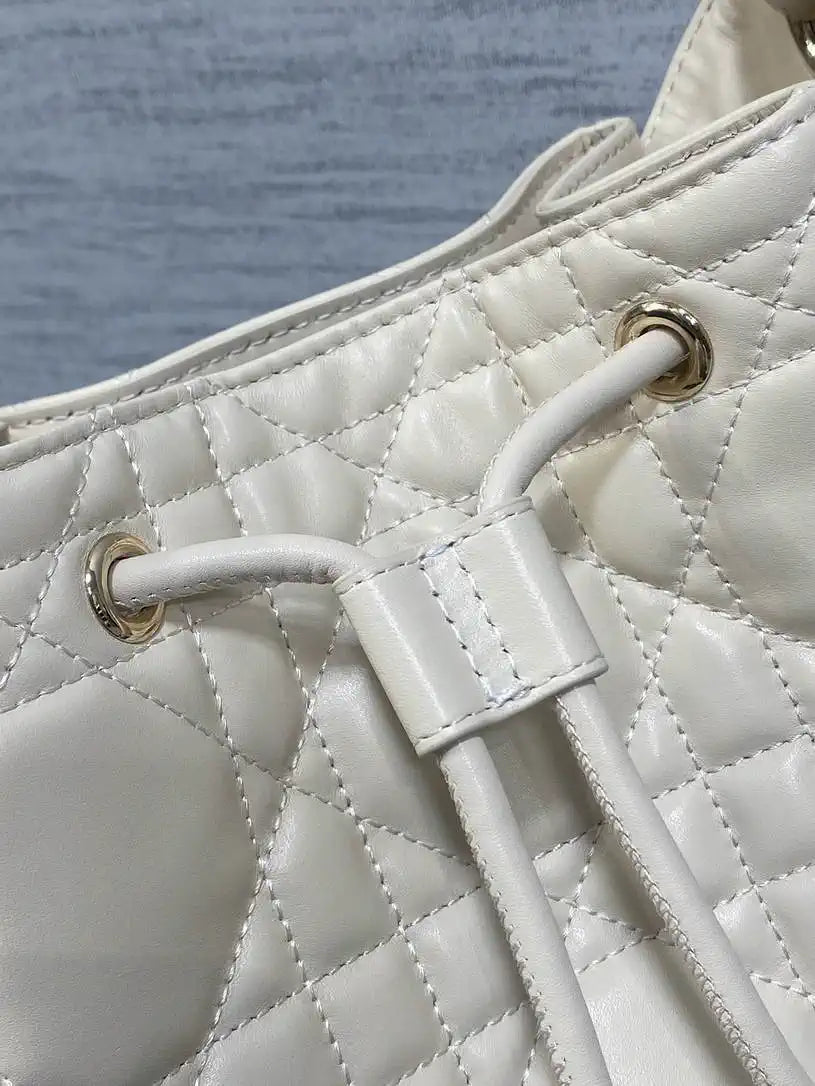 Dior Small D-Motion Bag Macrocannage Lambskin M2851 Ivory