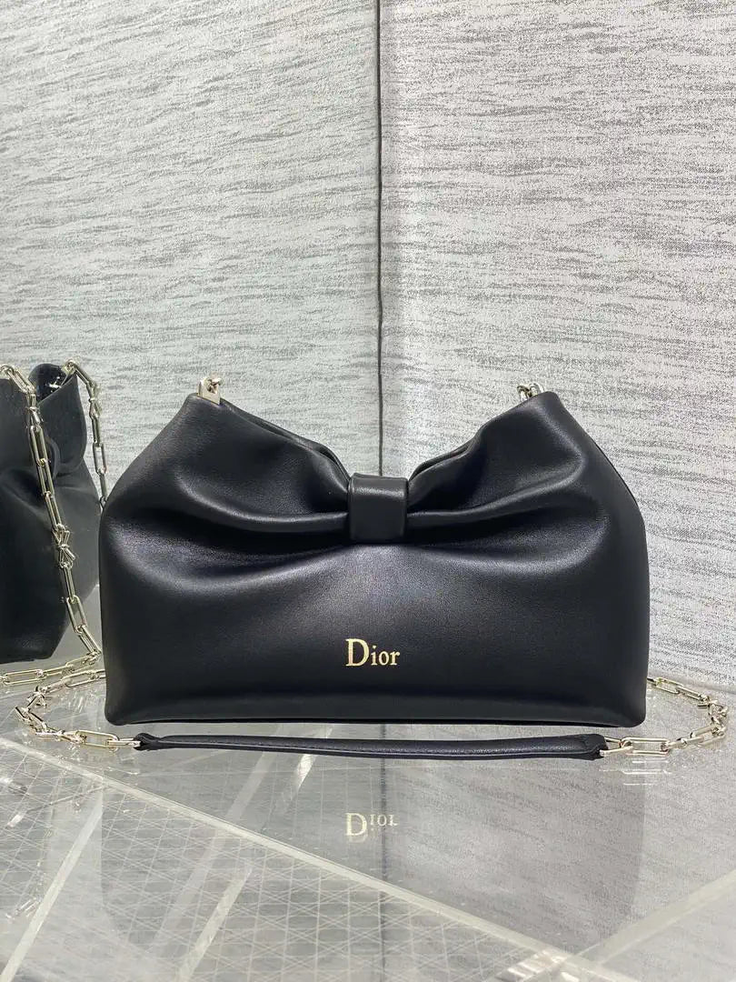 Dior Small Dior Bow Bag Lambskin M0715 Black