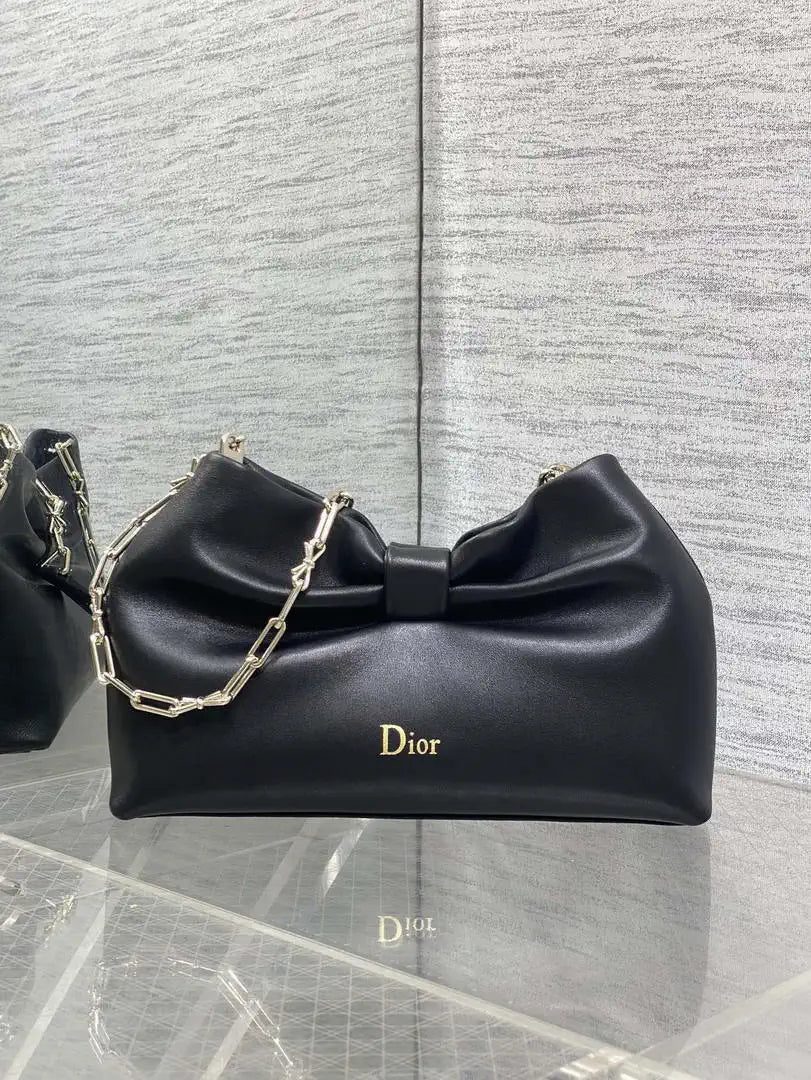 Dior Small Dior Bow Bag Lambskin M0715 Black