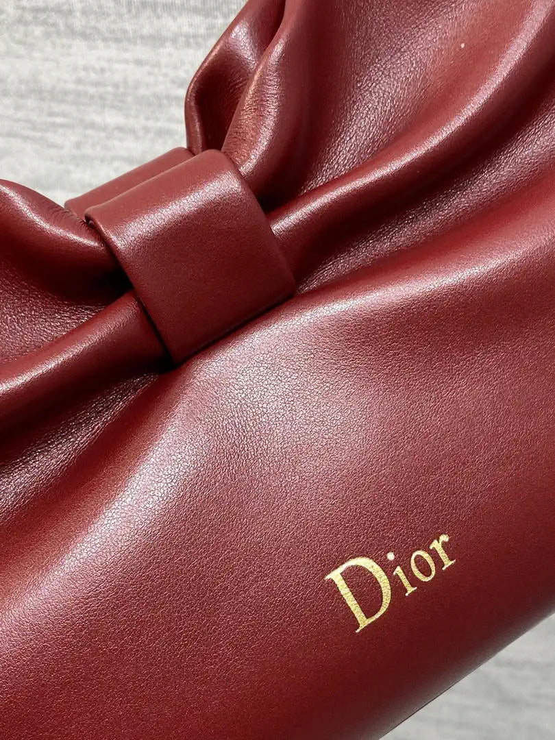 Dior Small Dior Bow Bag Lambskin M0715 Wine Red