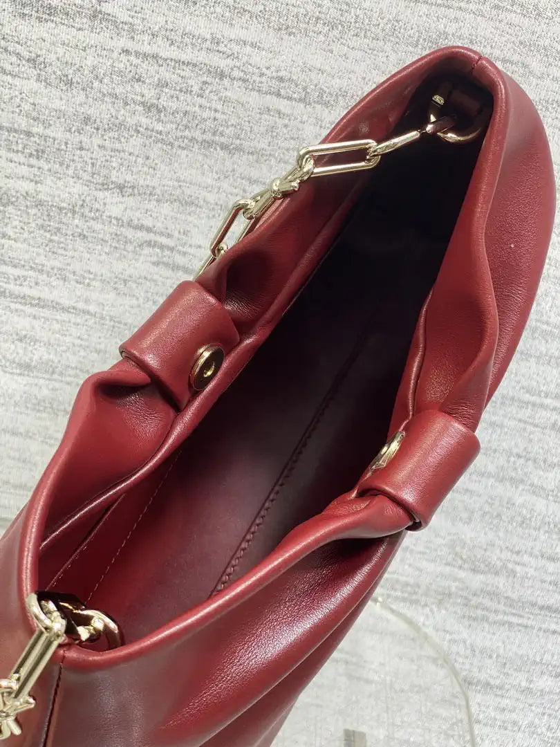Dior Small Dior Bow Bag Lambskin M0715 Wine Red