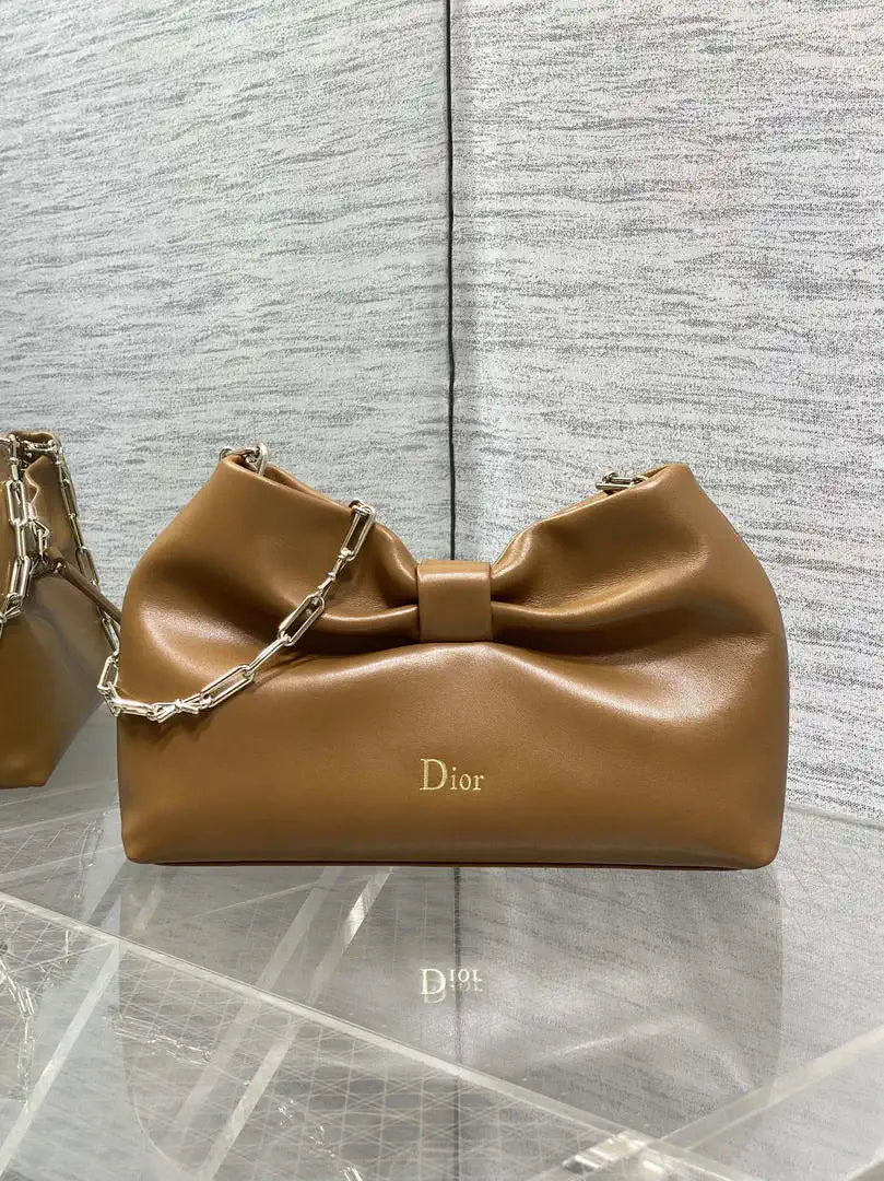 Dior Small Dior Bow Bag Lambskin M0715 Brown