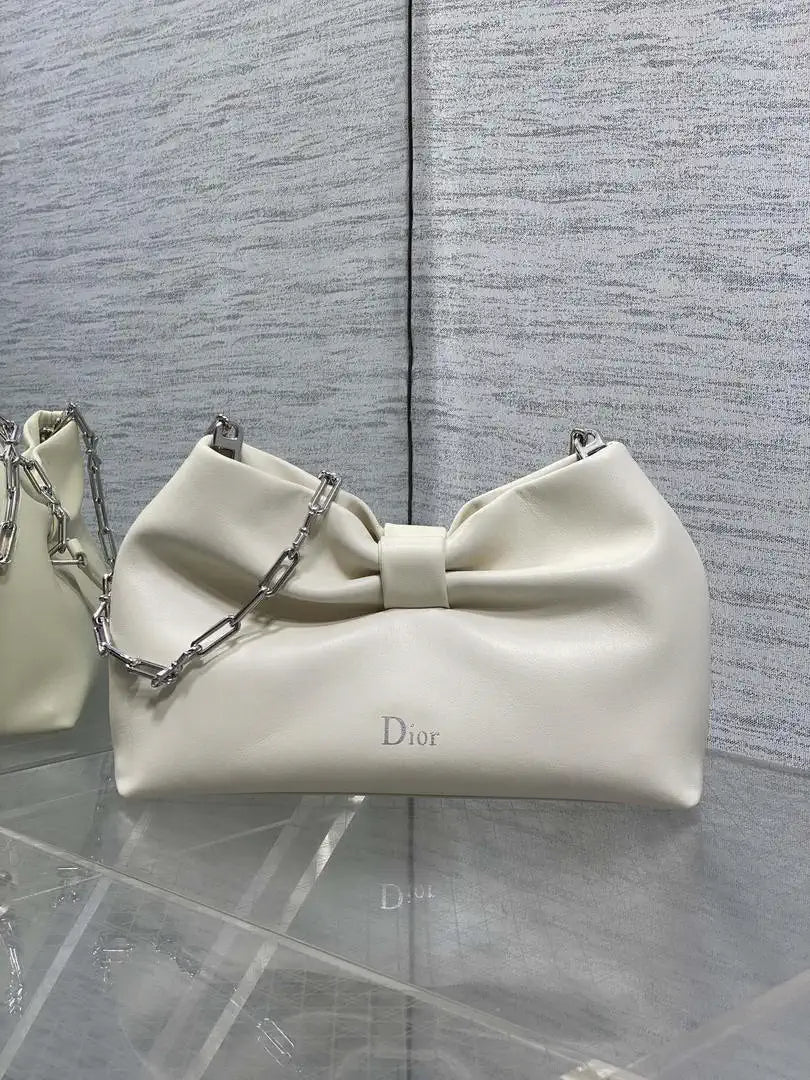 Dior Small Dior Bow Bag Lambskin M0715 White