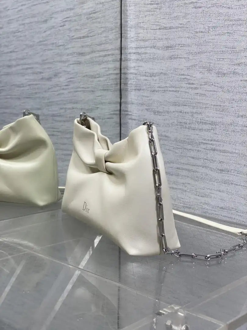 Dior Small Dior Bow Bag Lambskin M0715 White