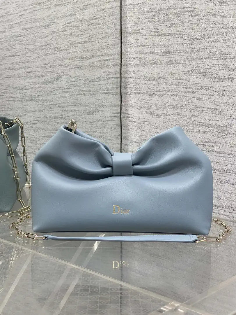 Dior Small Dior Bow Bag Bleu Tourmaline Lambskin M0715