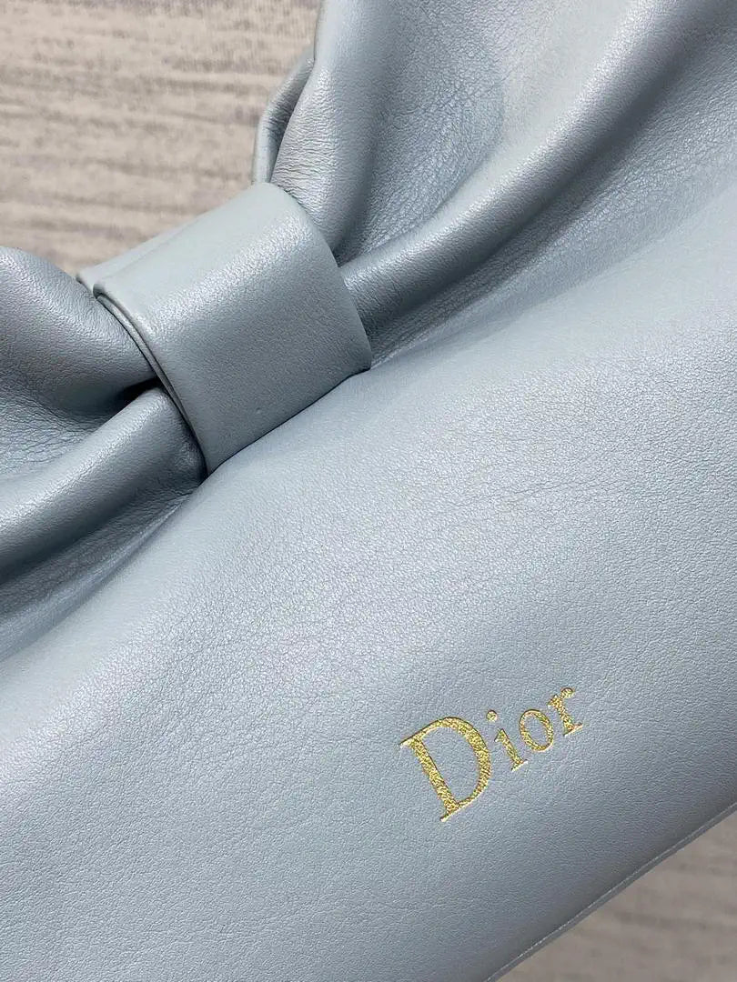 Dior Small Dior Bow Bag Bleu Tourmaline Lambskin M0715