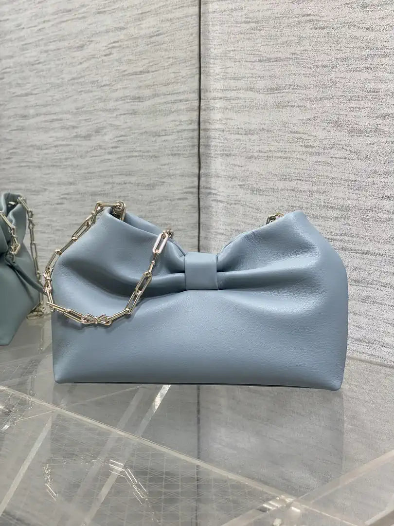 Dior Small Dior Bow Bag Bleu Tourmaline Lambskin M0715