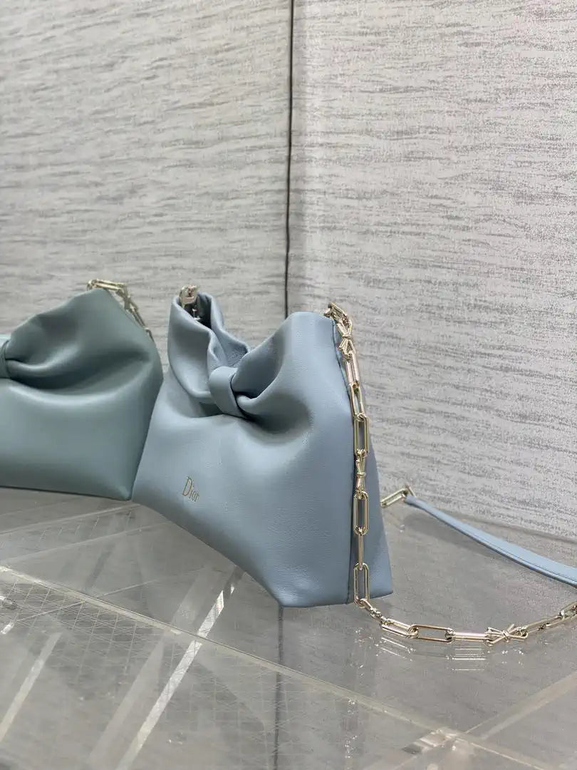 Dior Small Dior Bow Bag Bleu Tourmaline Lambskin M0715