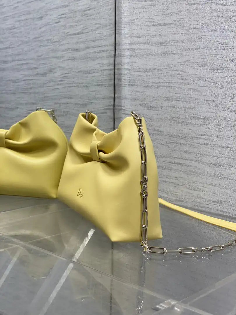 Dior Small Dior Bow Bag Lambskin M0715 Yellow