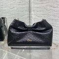Dior Small Dior Bow Bag Calfskin leather with ostrich pattern M0715 Black