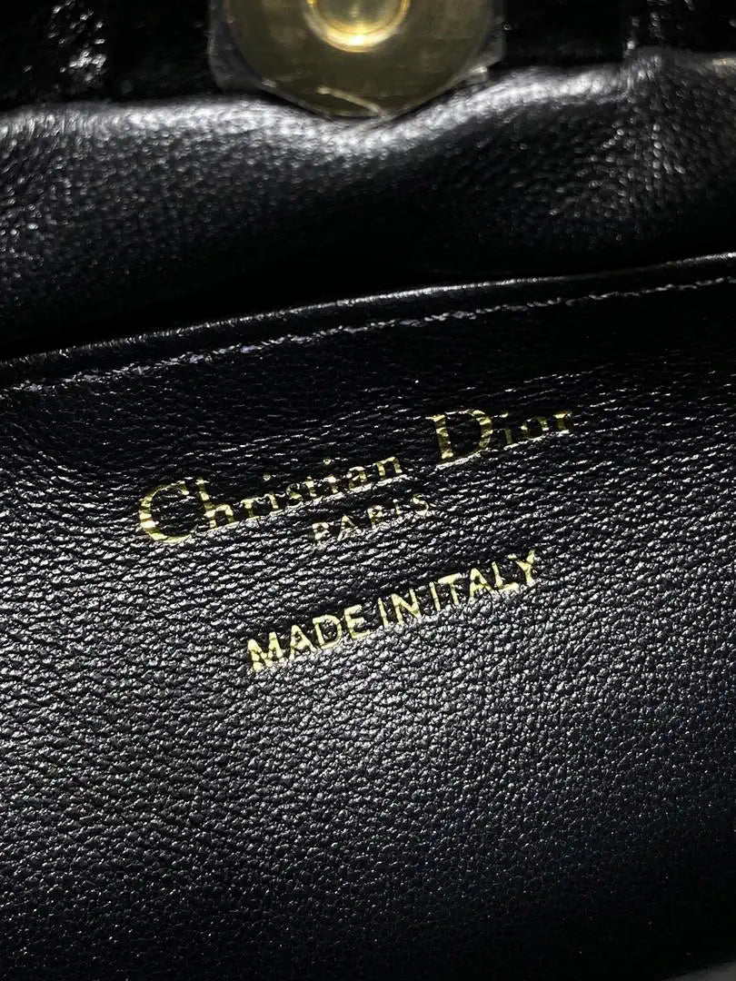 Dior Small Dior Bow Bag Calfskin leather with ostrich pattern M0715 Black
