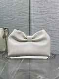 Dior Small Dior Bow Bag Calfskin leather with ostrich pattern M0715 White