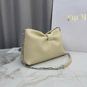 Dior Small Dior Bow Bag Lambskin M0715 Beige Silver - Default Title - View 3