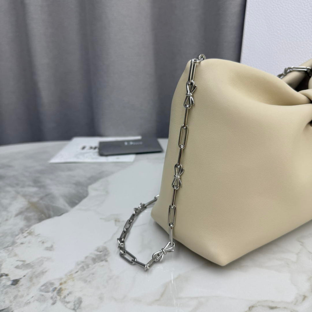 Dior Small Dior Bow Bag Lambskin M0715 Beige Silver