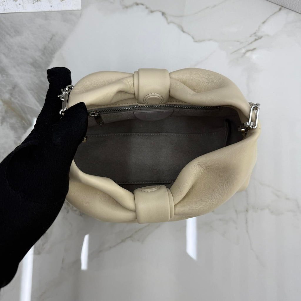 Dior Small Dior Bow Bag Lambskin M0715 Beige Silver