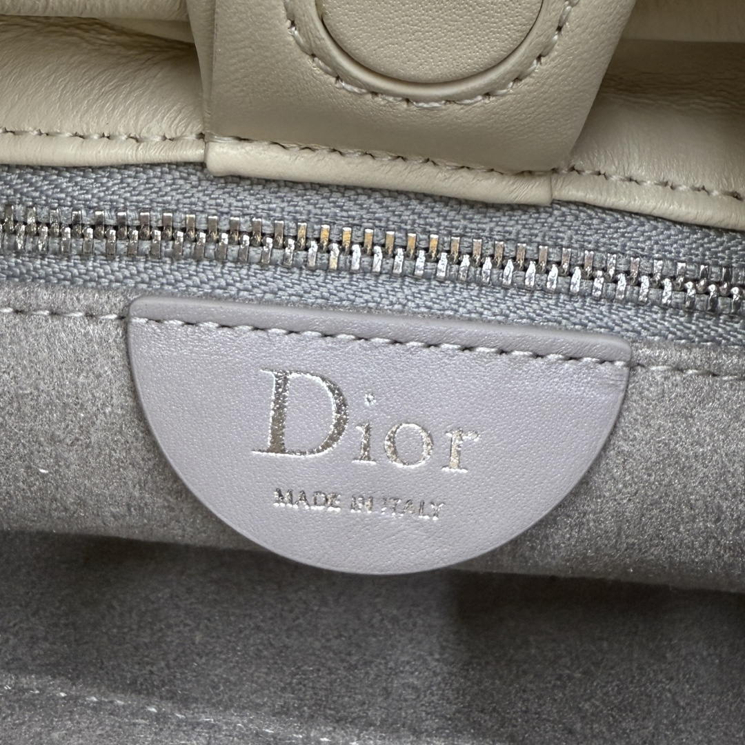 Dior Small Dior Bow Bag Lambskin M0715 Beige Silver
