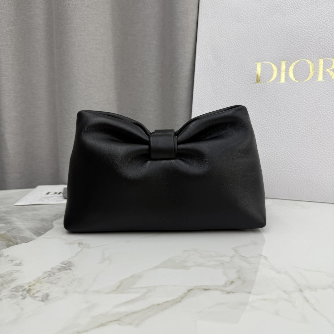 Dior Small Dior Bow Bag Lambskin M0715 Black Silver - Default Title - View 4