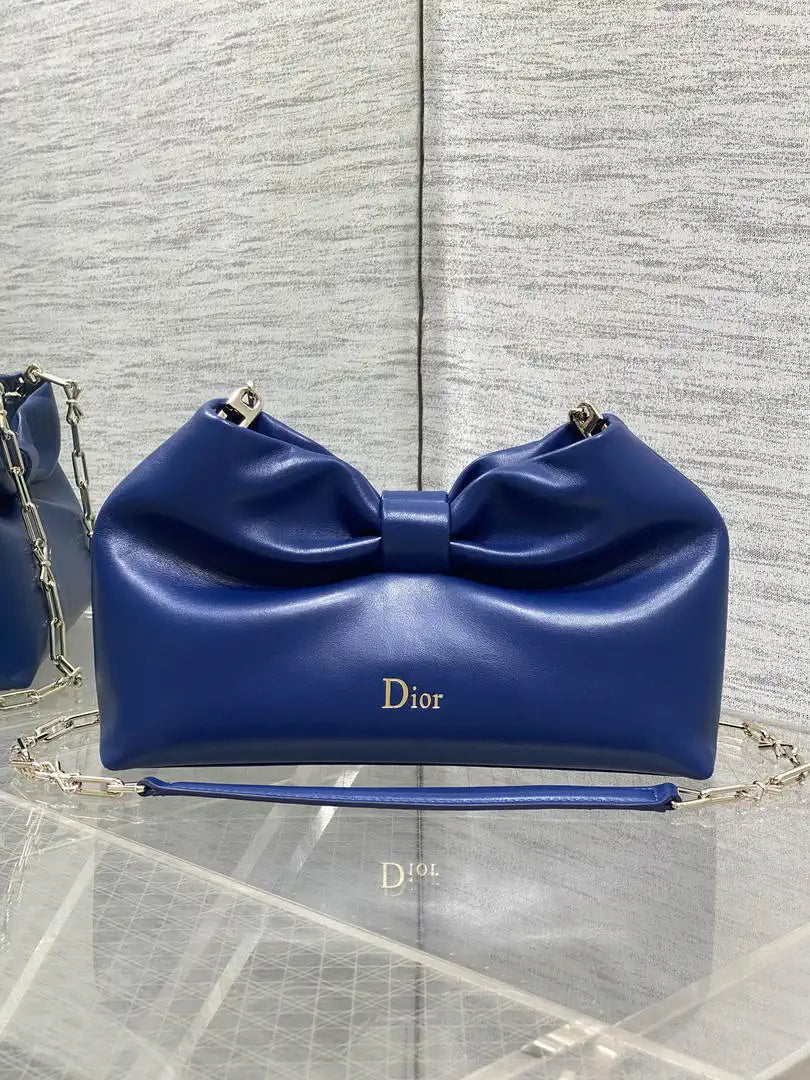 Dior Small Dior Bow Bag Lambskin M0715 Cobalt Blue