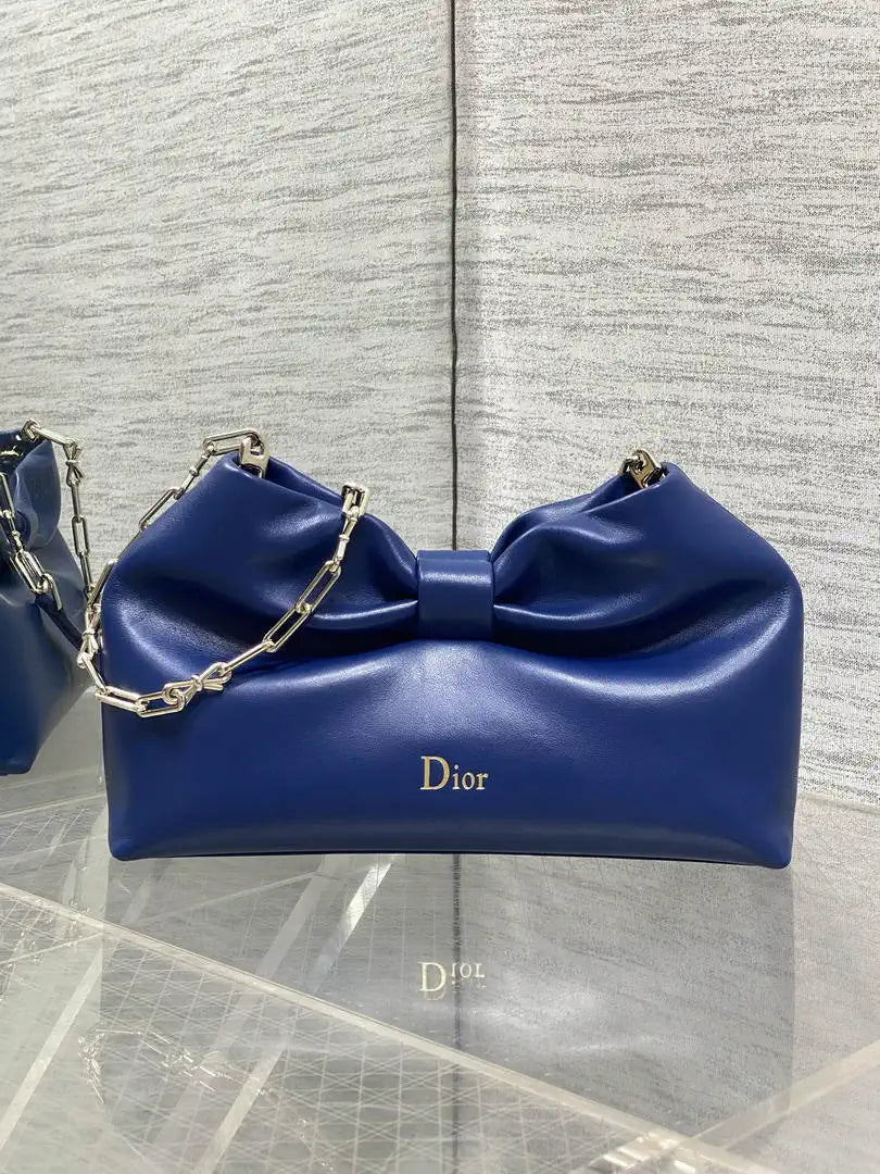 Dior Small Dior Bow Bag Lambskin M0715 Cobalt Blue