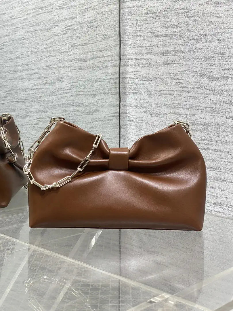 Dior Small Dior Bow Bag Lambskin M0715 Dark Brown