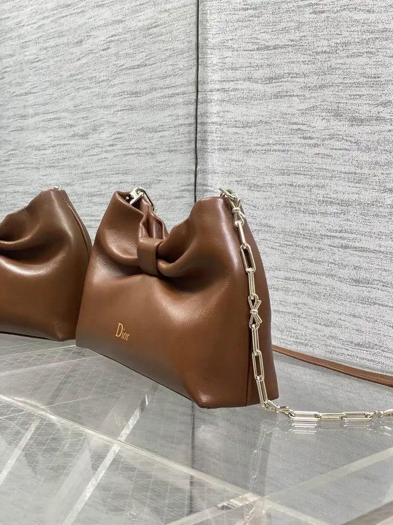 Dior Small Dior Bow Bag Lambskin M0715 Dark Brown