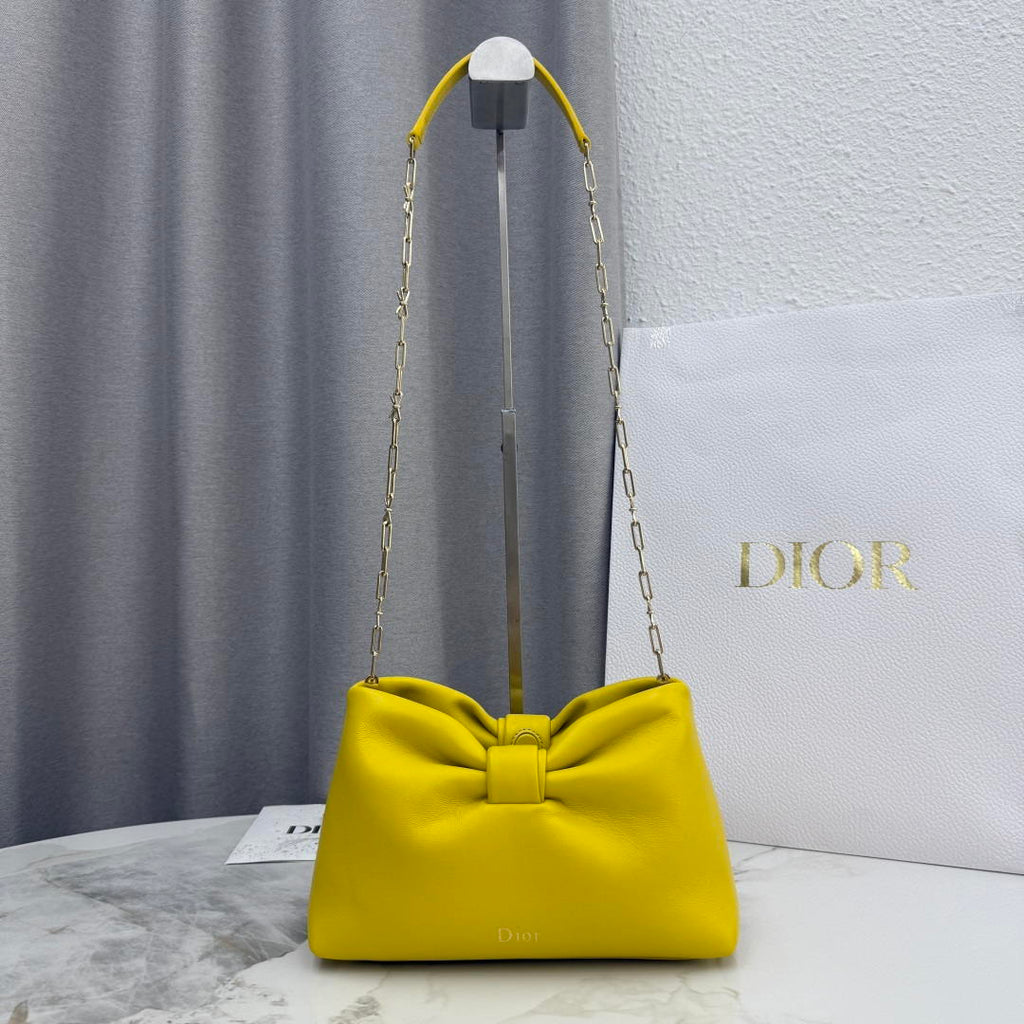 Dior Small Dior Bow Bag Lambskin M0715 Gold Yellow
