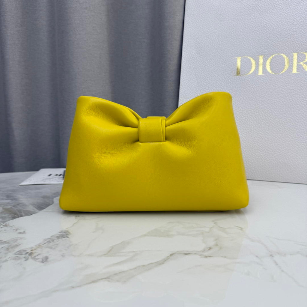 Dior Small Dior Bow Bag Lambskin M0715 Gold Yellow