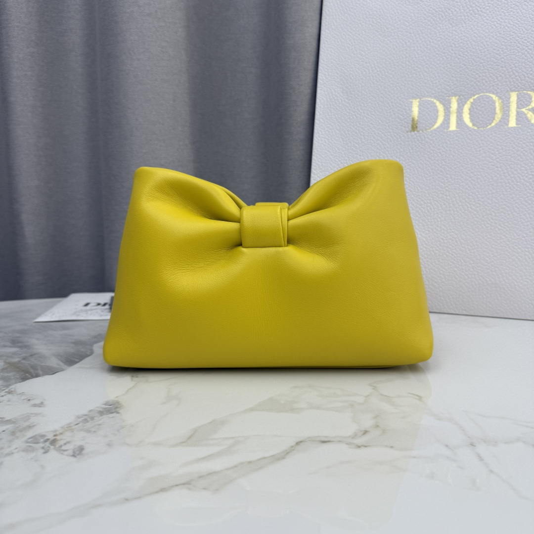 Dior Small Dior Bow Bag Lambskin M0715 Gold Yellow