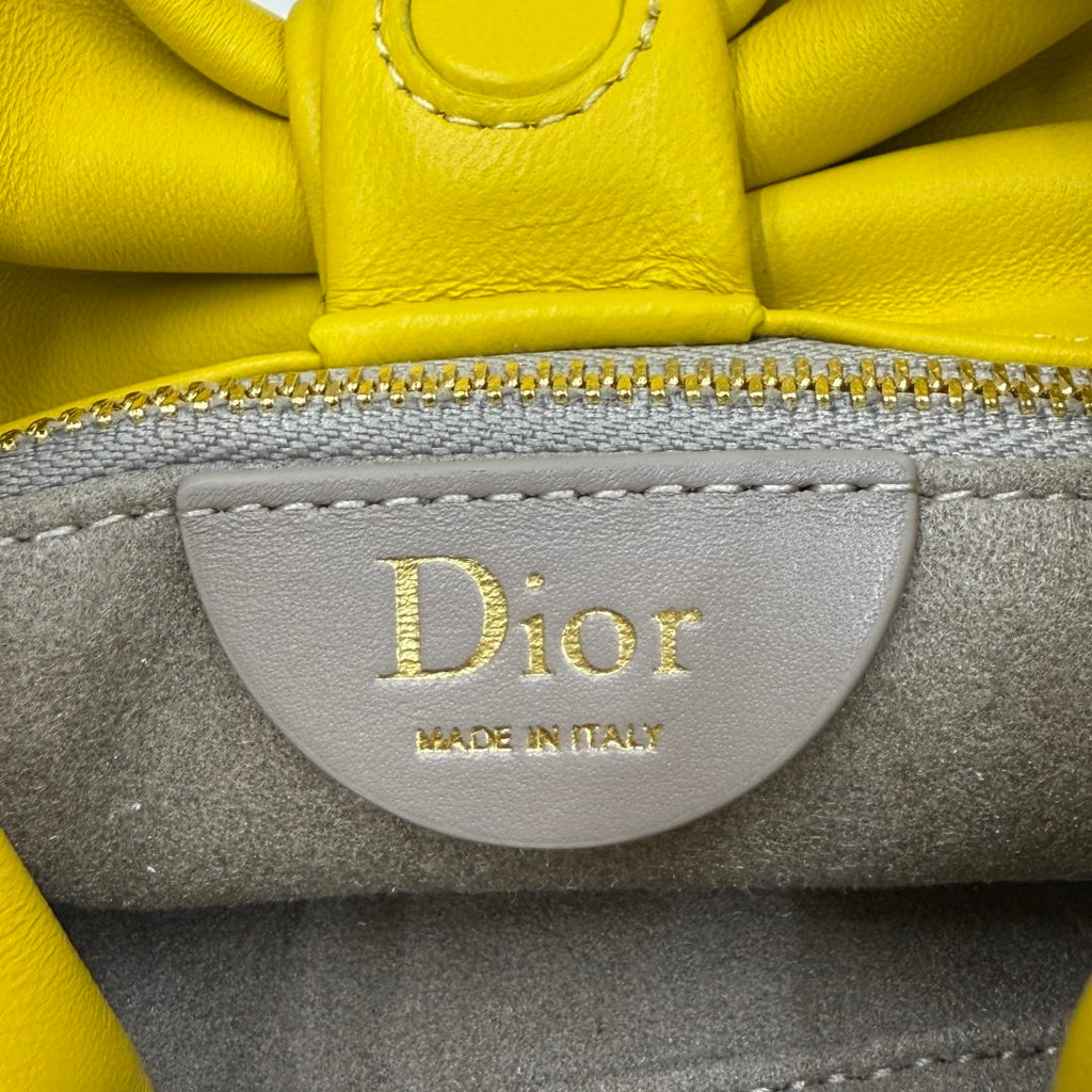 Dior Small Dior Bow Bag Lambskin M0715 Gold Yellow