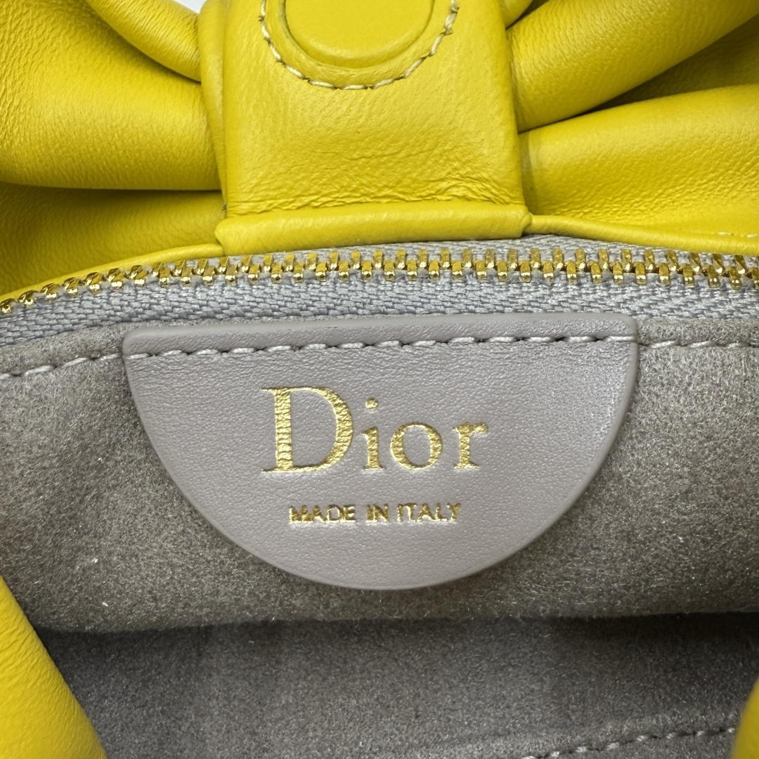 Dior Small Dior Bow Bag Lambskin M0715 Gold Yellow - Default Title - View 9
