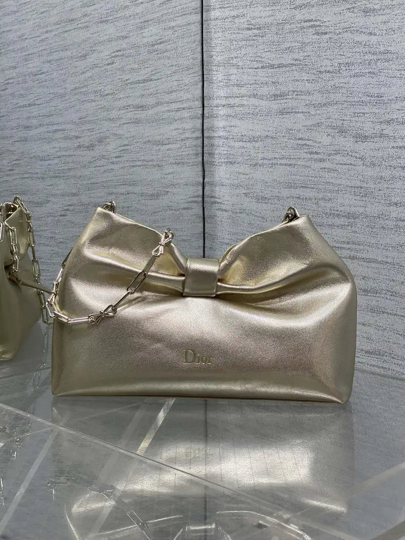 Dior Small Dior Bow Bag Lambskin M0715 Gold