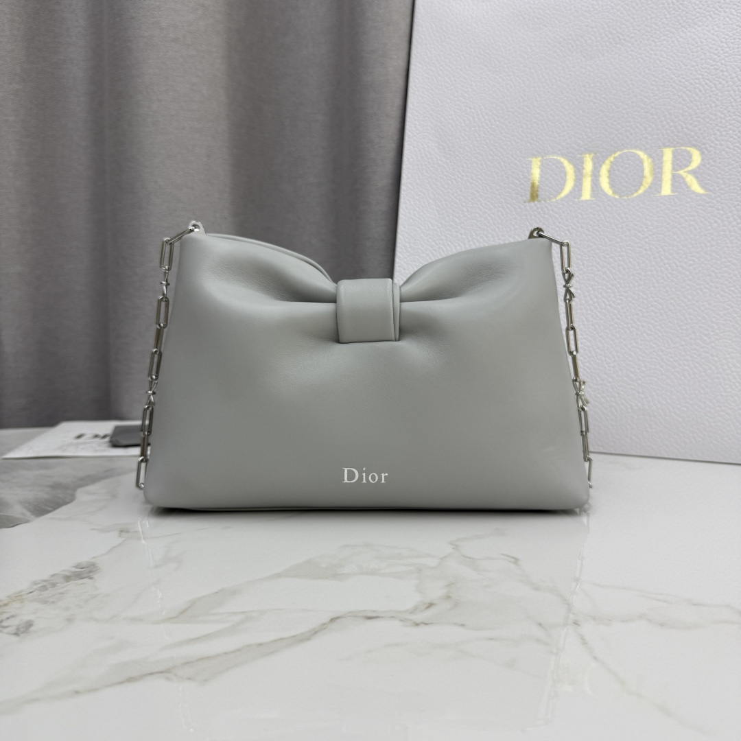 Dior Small Dior Bow Bag Lambskin M0715 Gray - Default Title - View 2