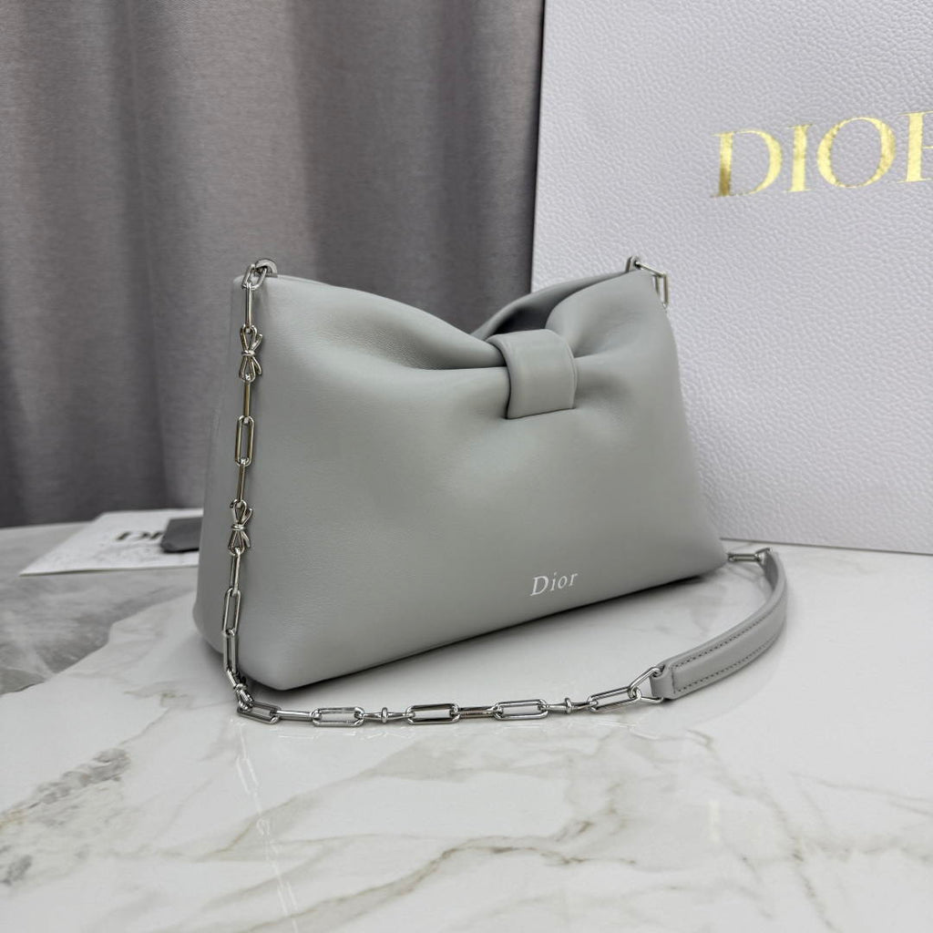 Dior Small Dior Bow Bag Lambskin M0715 Gray