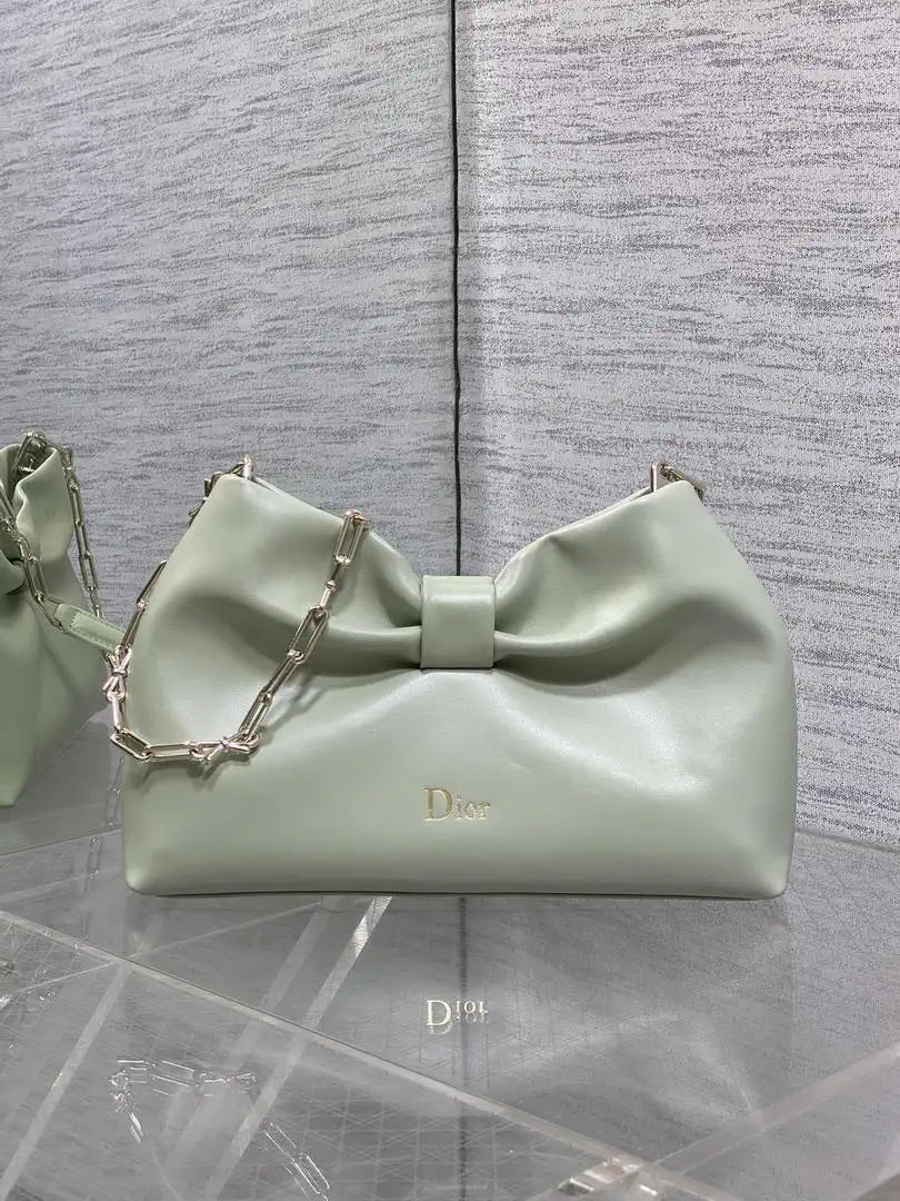 Dior Small Dior Bow Bag Lambskin M0715 Light Green