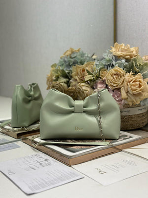 Dior Small Dior Bow Bag Lambskin M0715 Litgh Green - Default Title - View 1