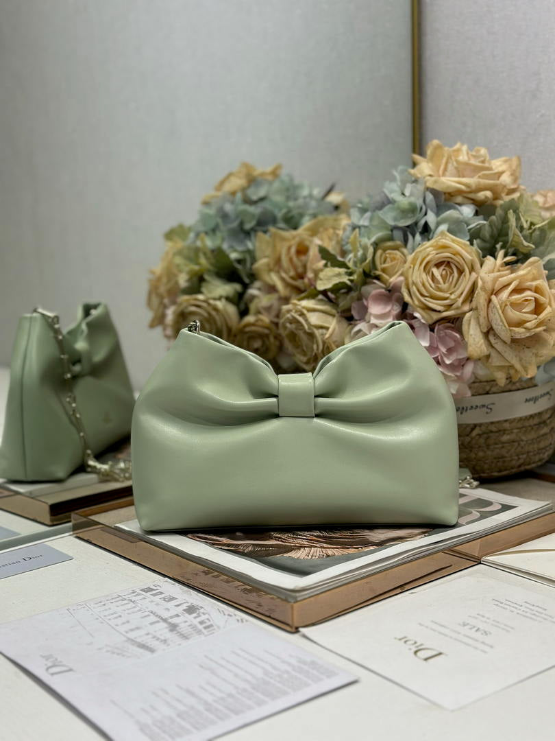 Dior Small Dior Bow Bag Lambskin M0715 Litgh Green