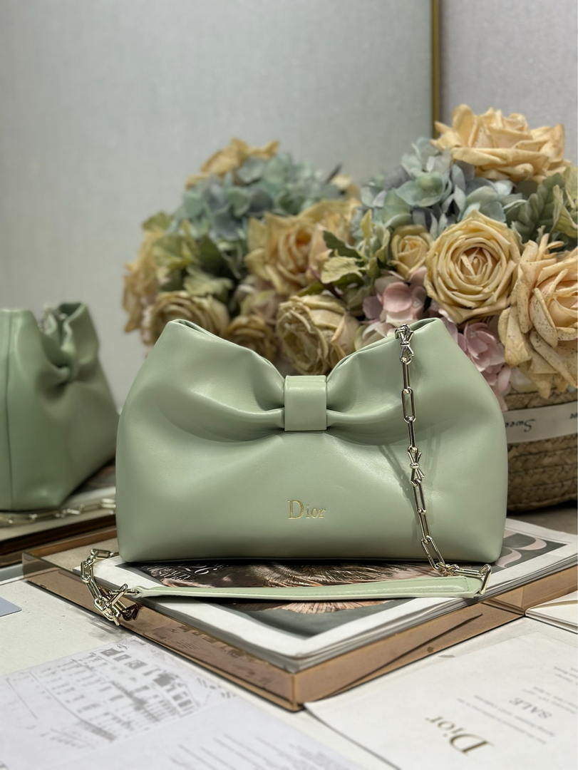 Dior Small Dior Bow Bag Lambskin M0715 Litgh Green