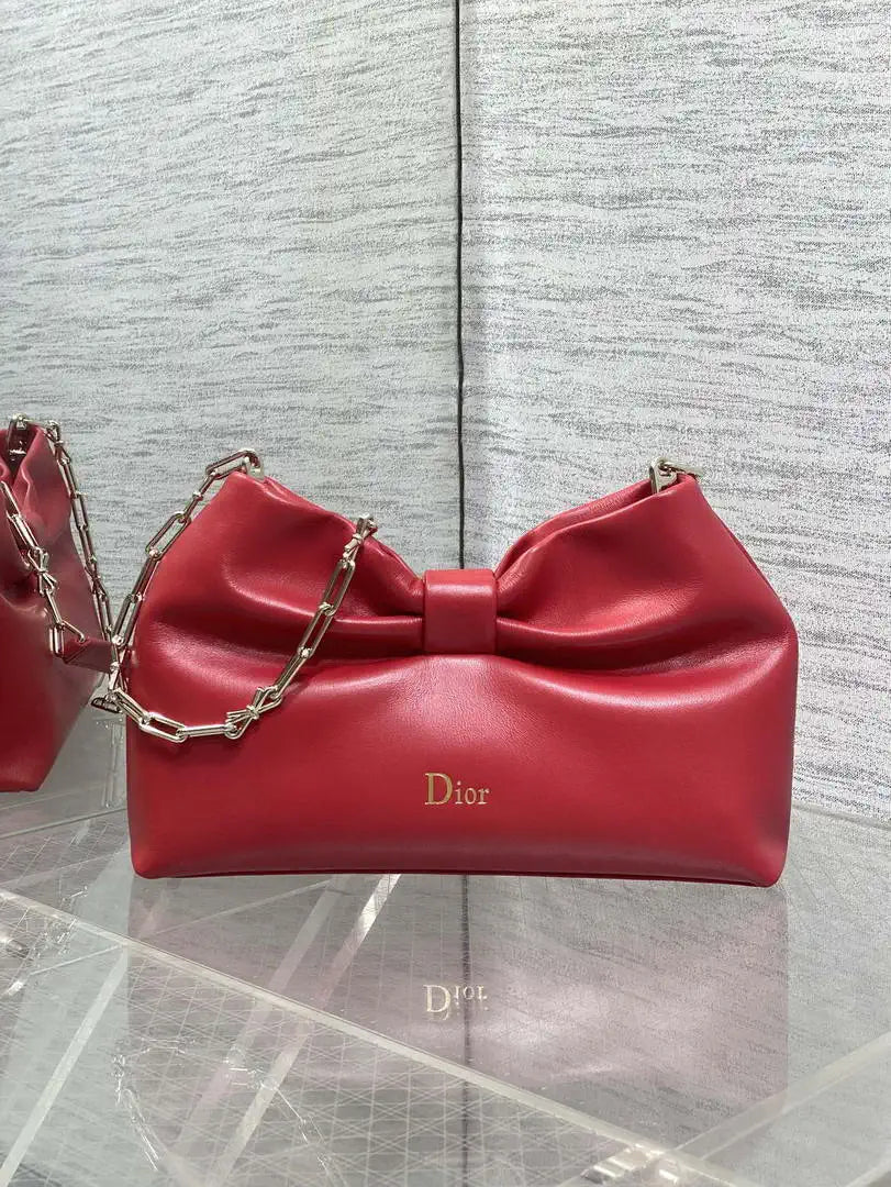 Dior Small Dior Bow Bag Lambskin M0715 Red