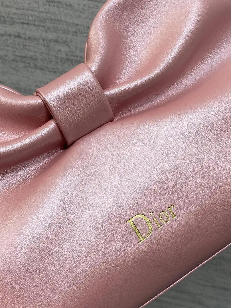Dior Small Dior Bow Bag Lambskin M0715 Silver Pink