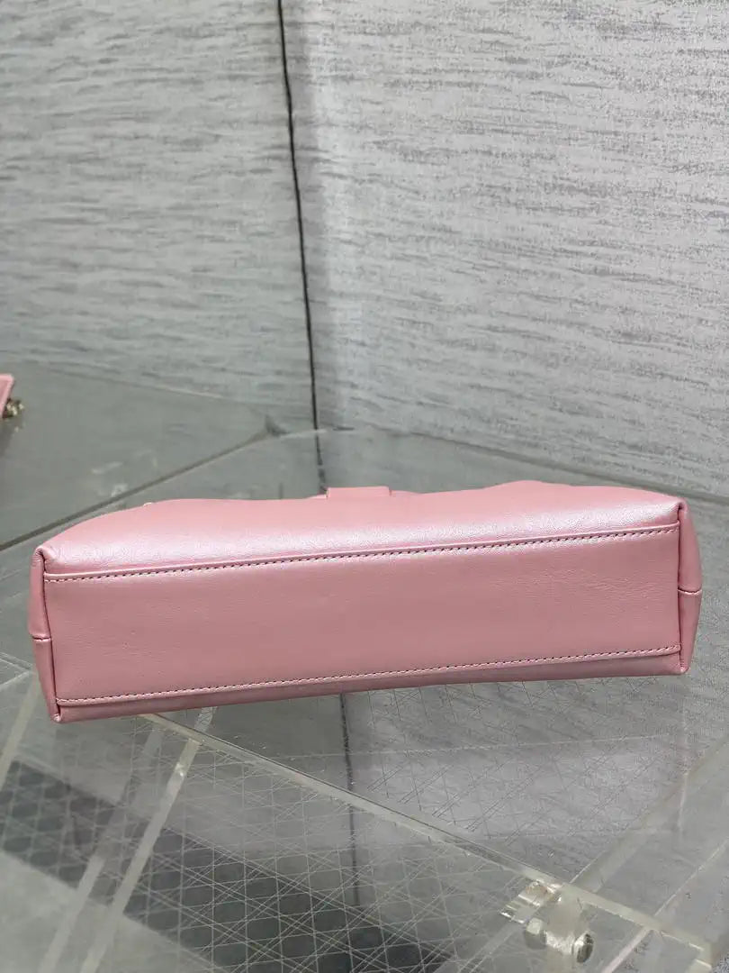 Dior Small Dior Bow Bag Lambskin M0715 Silver Pink
