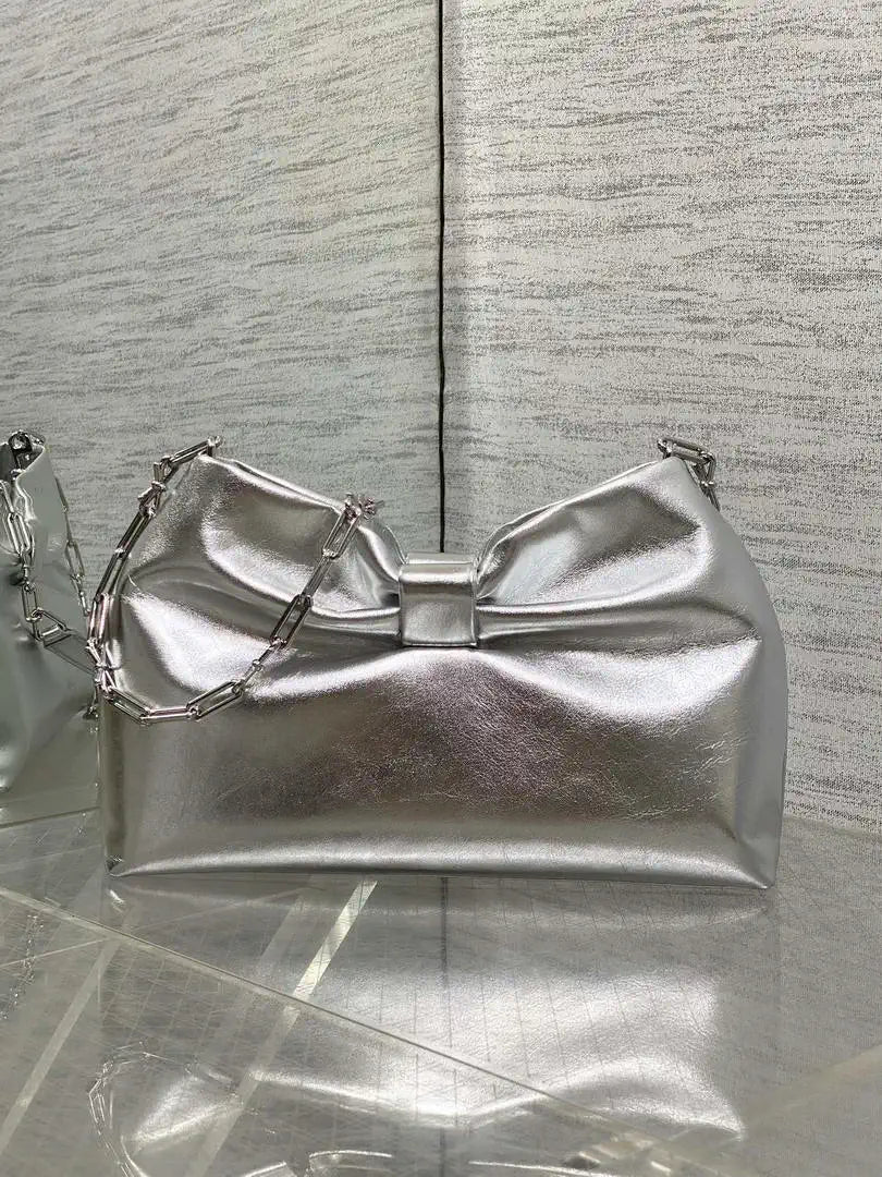 Dior Small Dior Bow Bag Lambskin M0715 Silver