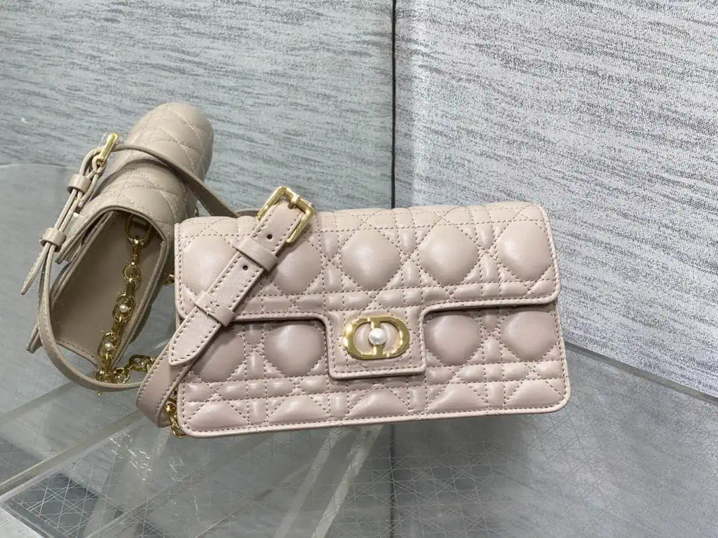 Dior Small Dior Jolie Bag With Chain Pink Cannage Calfskin S3117