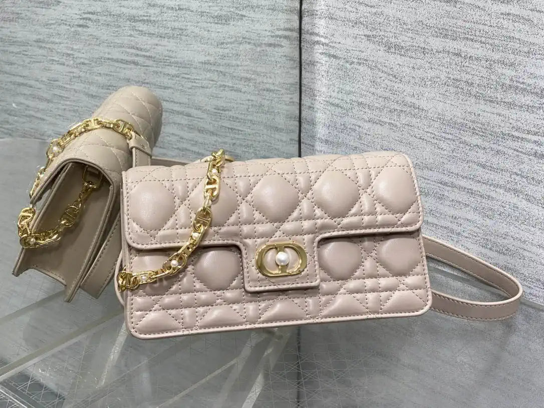 Dior Small Dior Jolie Bag With Chain Pink Cannage Calfskin S3117